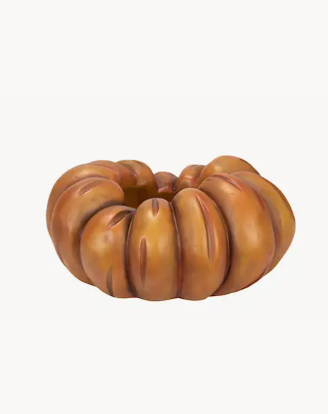 Vaso decorativo a forma di zucca arancione Ø25 x H11 cm