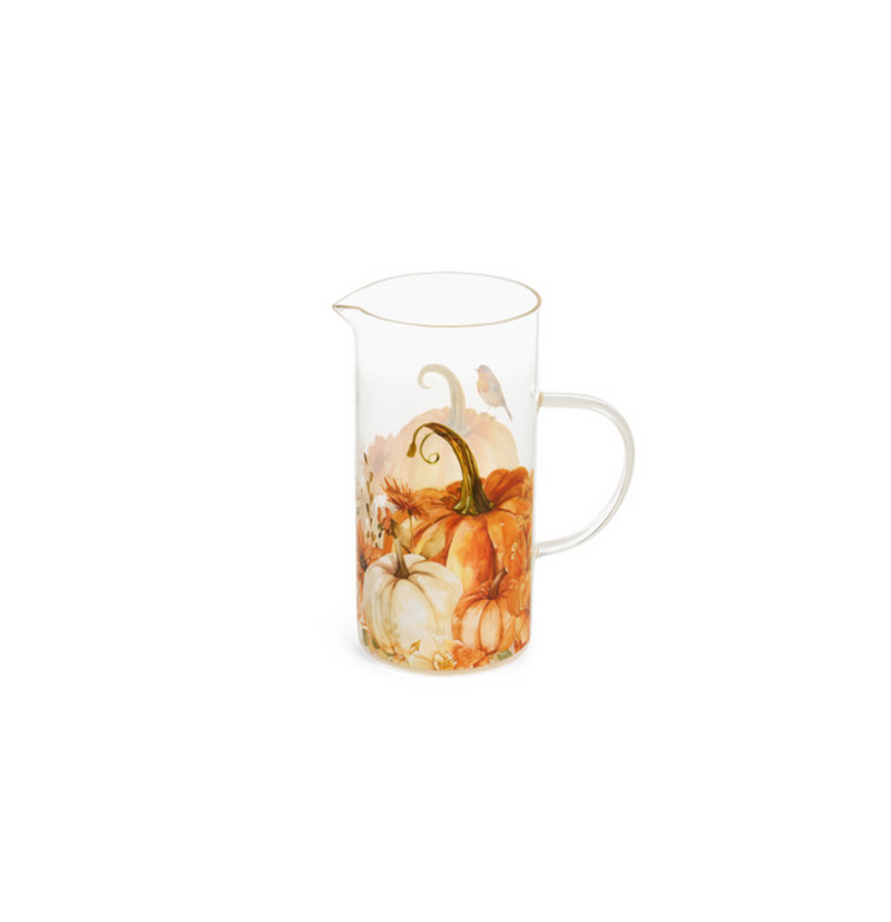 Brocca autunnale in vetro borosilicato con zucche 1200 ml