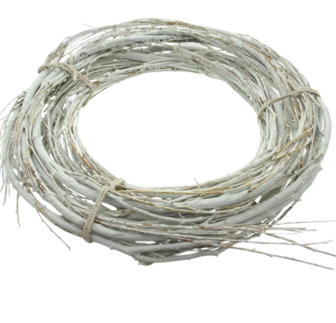 Couronne de branches naturelles blanches