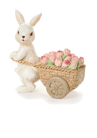 Decorative Rabbit with Wheelbarrow Cloth Clouds