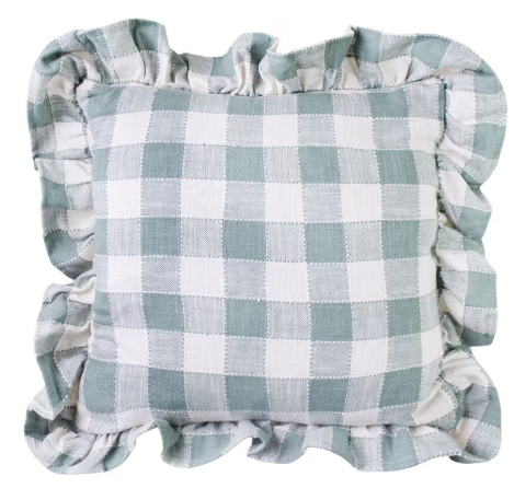Fodera per cuscino quadri verde