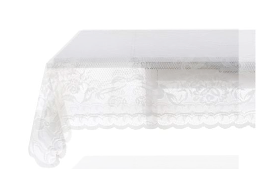 Nappe en polyester blanche - Dentelle