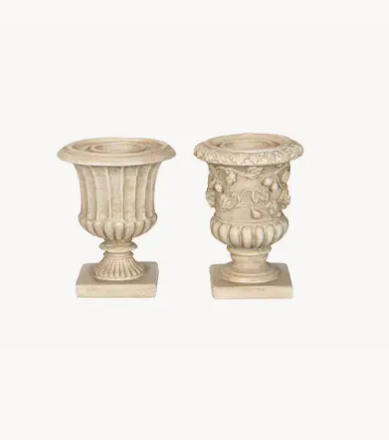 Portacandela stile vaso antico in poliresina