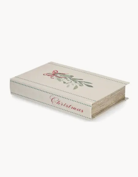 Libro contenitore natalizio Mistletoe 17 x 5 x H26 cm