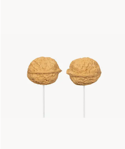Pick con noce decorativa beige 5 x 3 cm