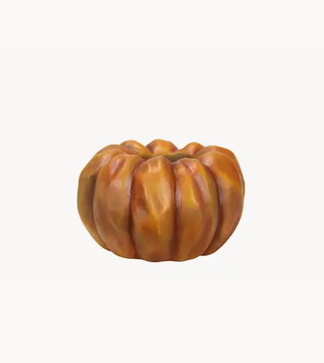 Portacandela a forma di zucca arancione Ø11 x H7 cm