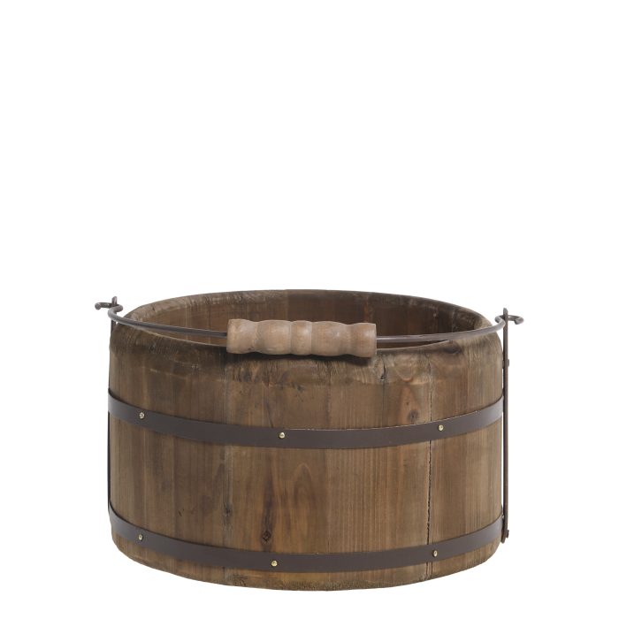 Wooden bucket with handle -Chic Antique 