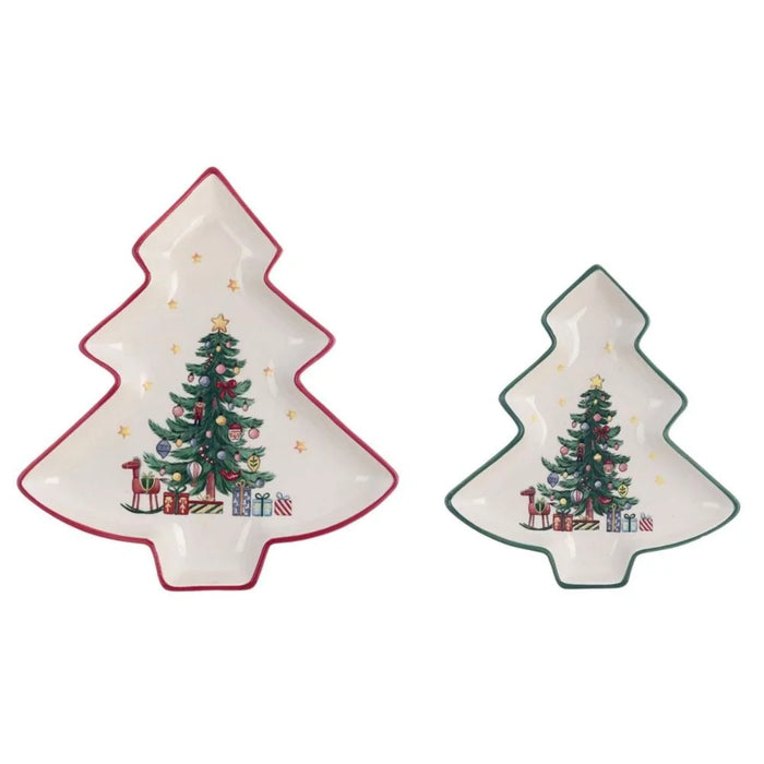 Set 2 ciotole  in ceramica a forma di albero di natale -Blanc Mariclò