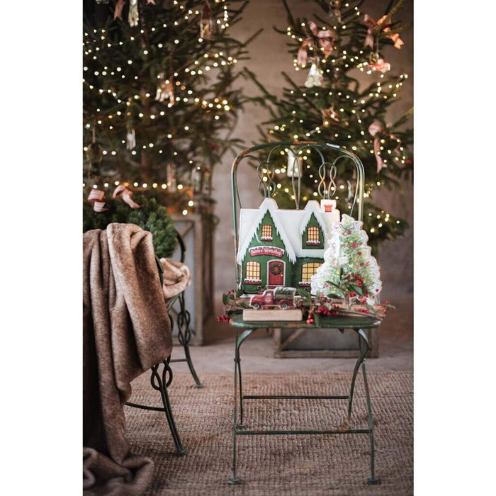 Set 2 decorazioni natalizi a forma di casa in legno e metallo multicolore - SONETTI DI NATALE