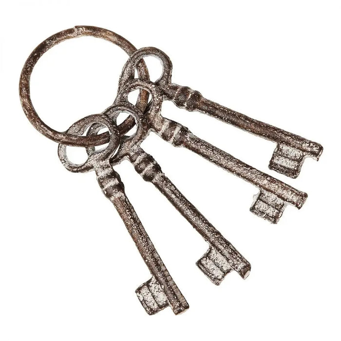 Set 4 Chiavi Decorative in Ghisa con Anello