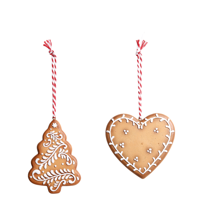 Set di 2 decorazioni Biscotti di Natale -Chic antique