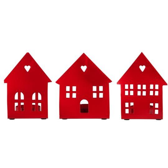 Lot de 3 bougeoirs en métal en forme de maison - Ib laursen