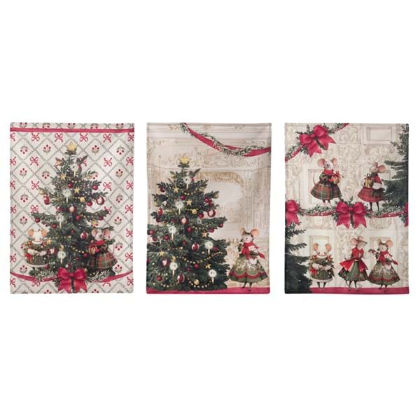 Set of 3 Christmas Tale Tea Towels by Blanc Mariclò