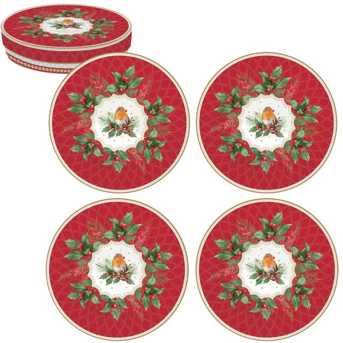 Set di 4 piatti dessert natalizi Christmas Berries -Easy life