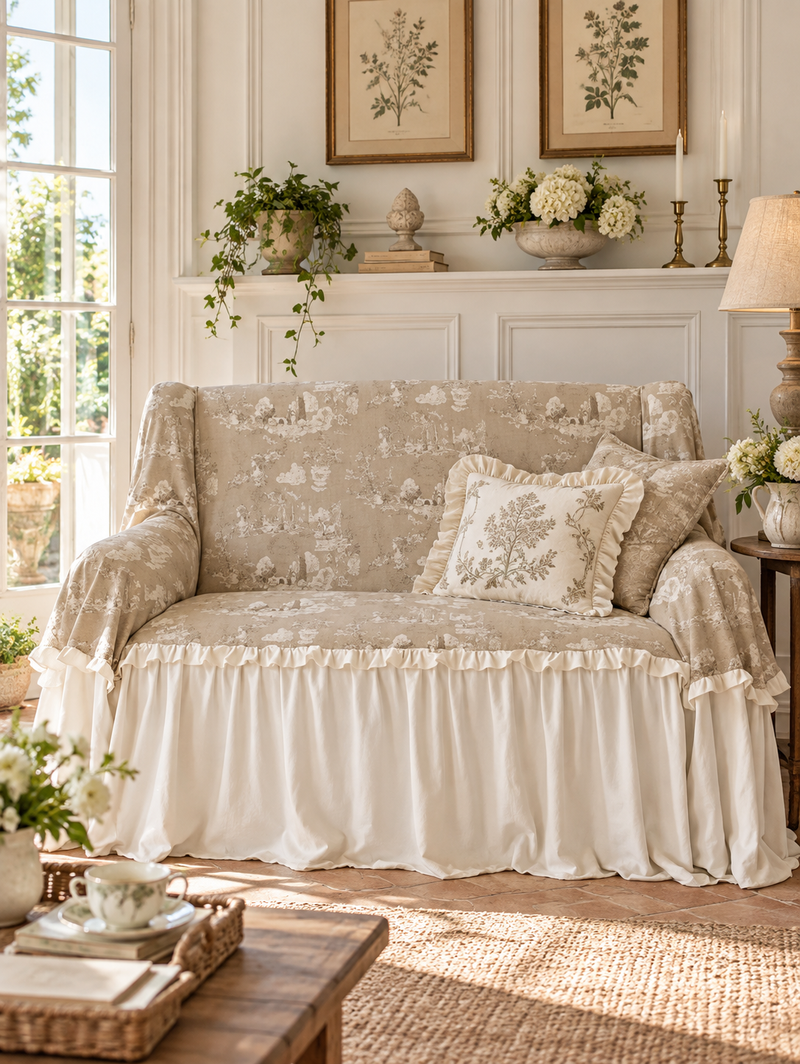 Copridivano Toile du Borgo 160x280 cm Blanc Mariclò