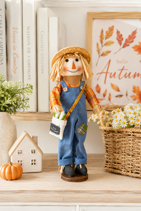 Spaventapasseri Decorativo Autunnale in Tessuto 36,5 cm