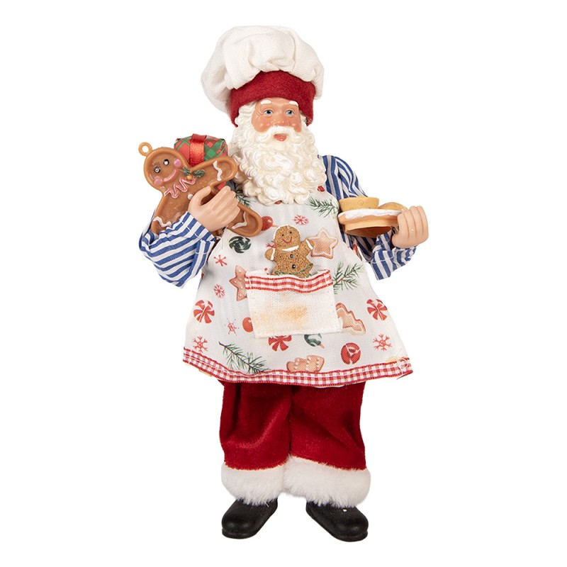Babbo Natale Decorativo Chef Clayre & Eef 15x10x26 cm con Omino Pan di Zenzero