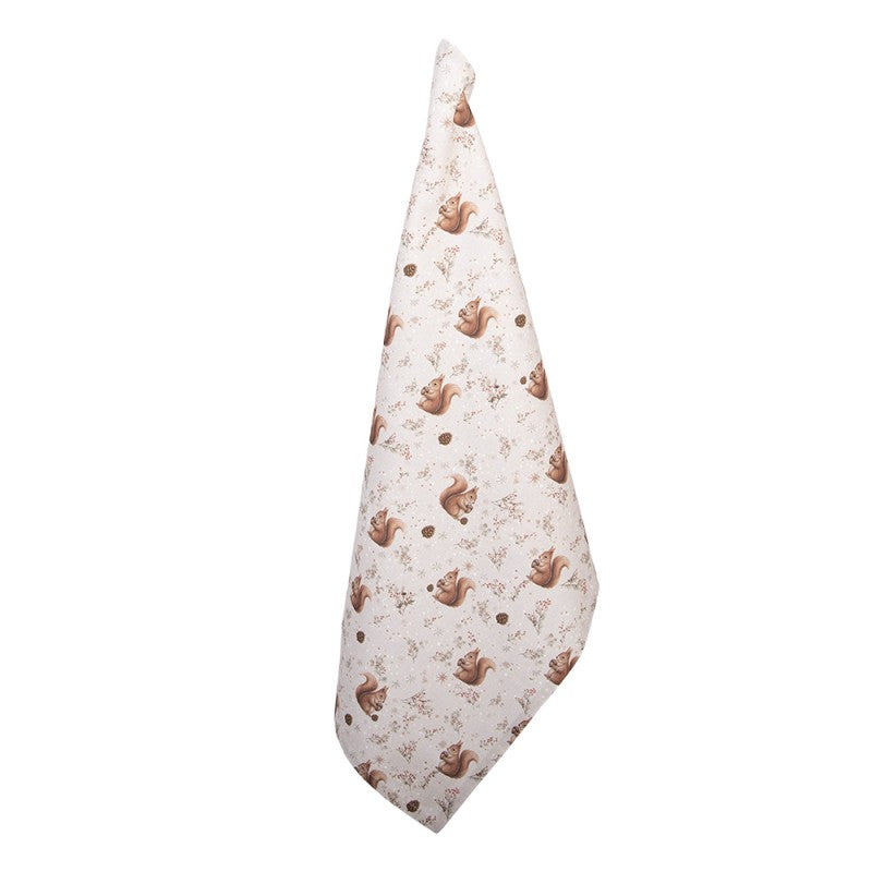 Strofinaccio da Cucina Scoiattoli 50x70 cm in Cotone Beige | Clayre & Eef