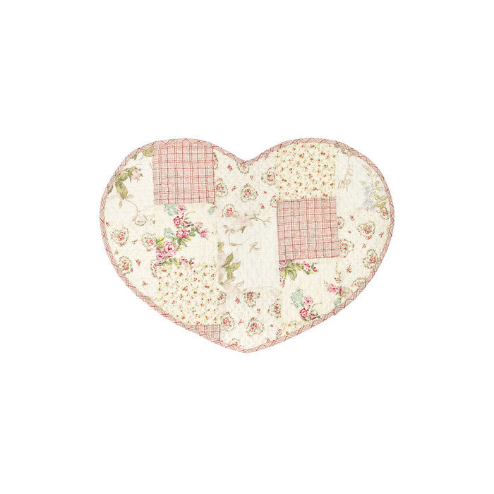 Tovaglietta cuore trapuntata floreale 50 cm – Nuvole di Stoffa
