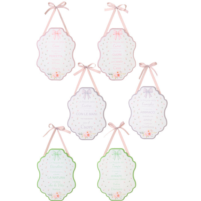Targa in legno Nuvole di stoffa