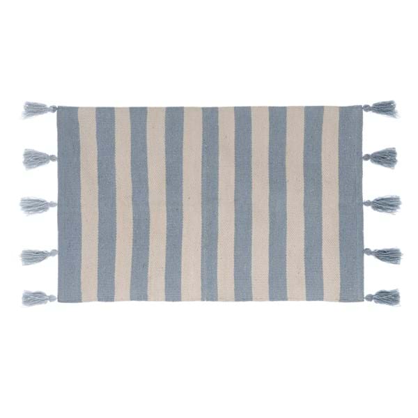 Tappeto a Righe con Nappe 60x90 cm Righe di Sole Blanc Mariclò