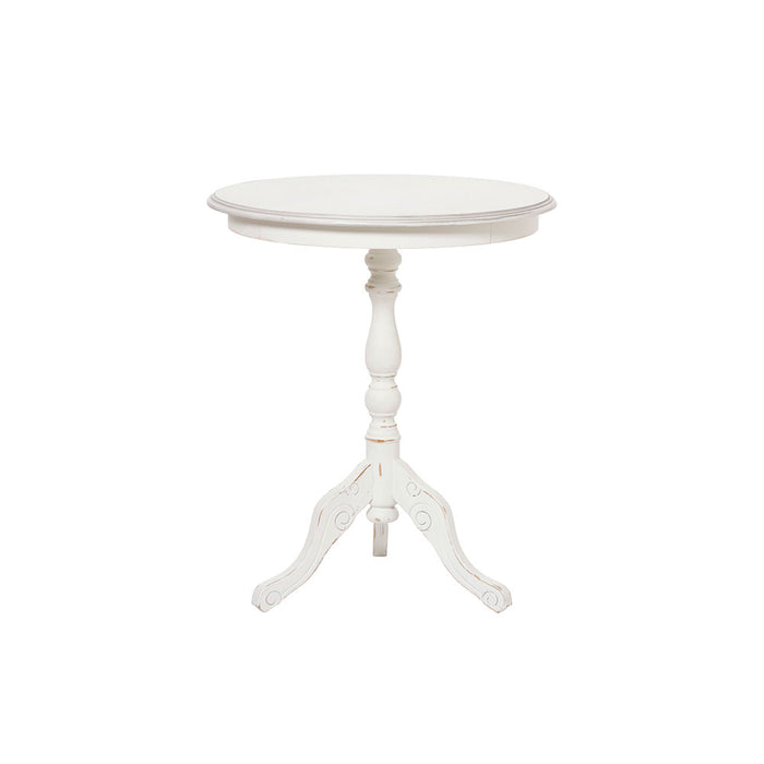 Tavolino tondo shabby chic in legno – Arte di Nacchi