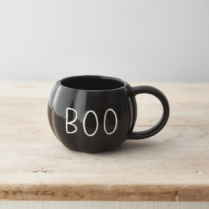 Tazza nera a forma di zucca Boo