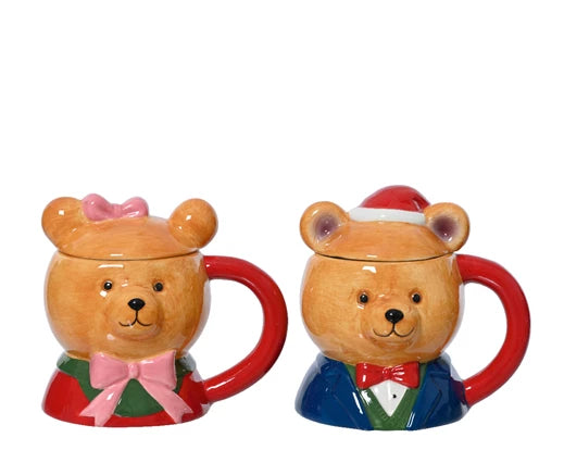 Tasse avec couvercle en forme d'ours