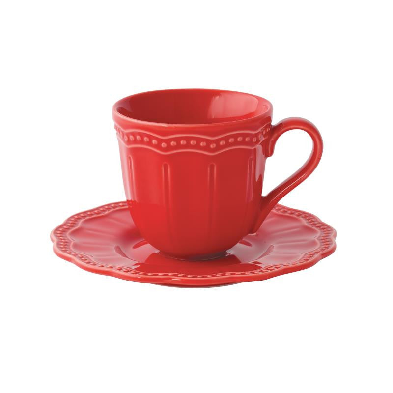 Tasse à café avec soucoupe rouge Elite Red - Easy life