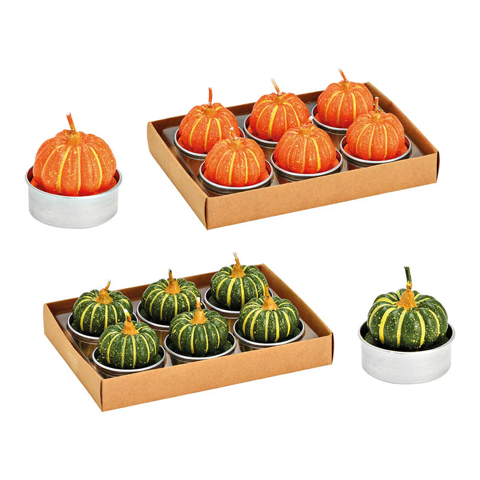 Set of 6 pumpkin tealights