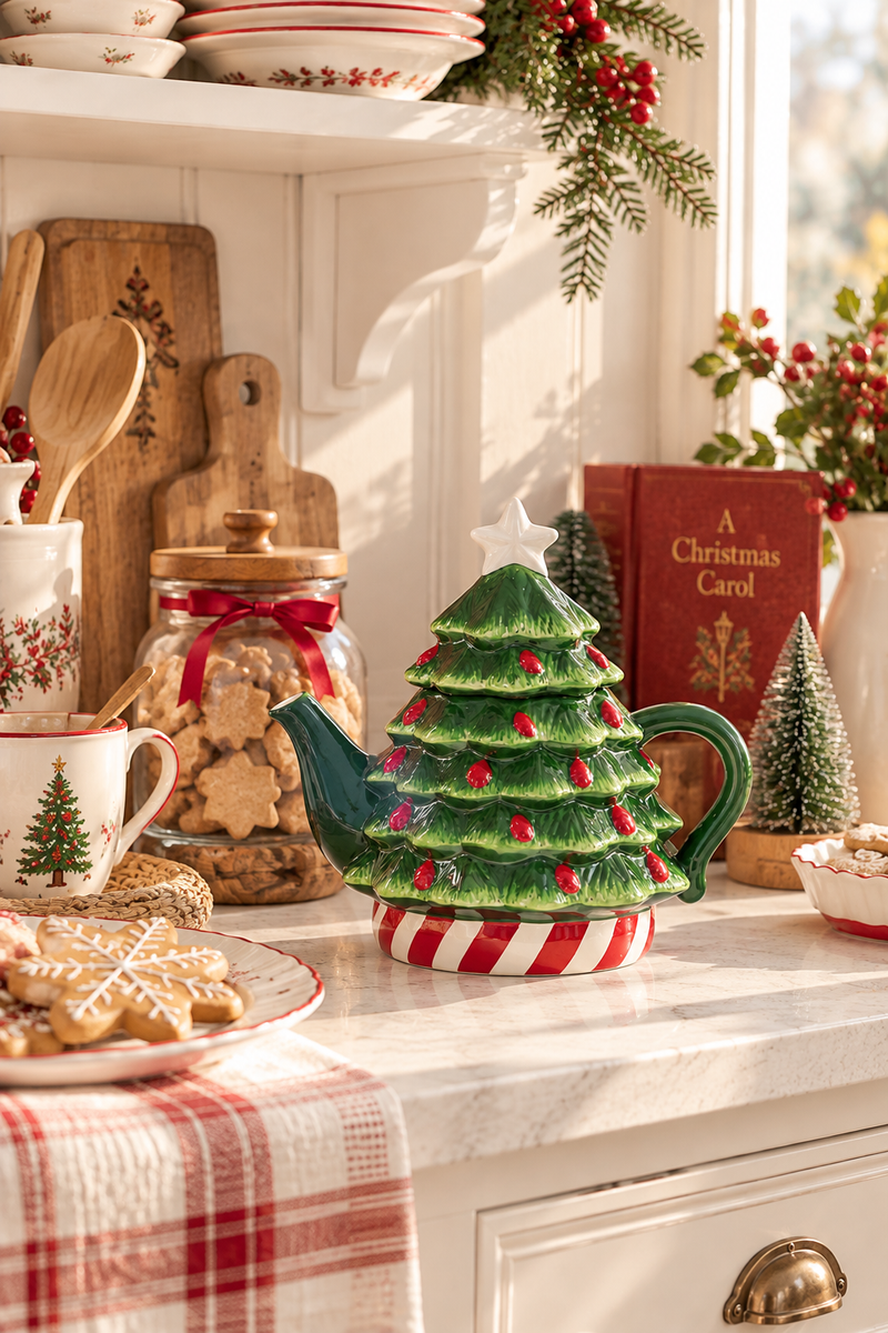 Teiera natalizia a forma di albero di Natale 20,5 x H 21 cm