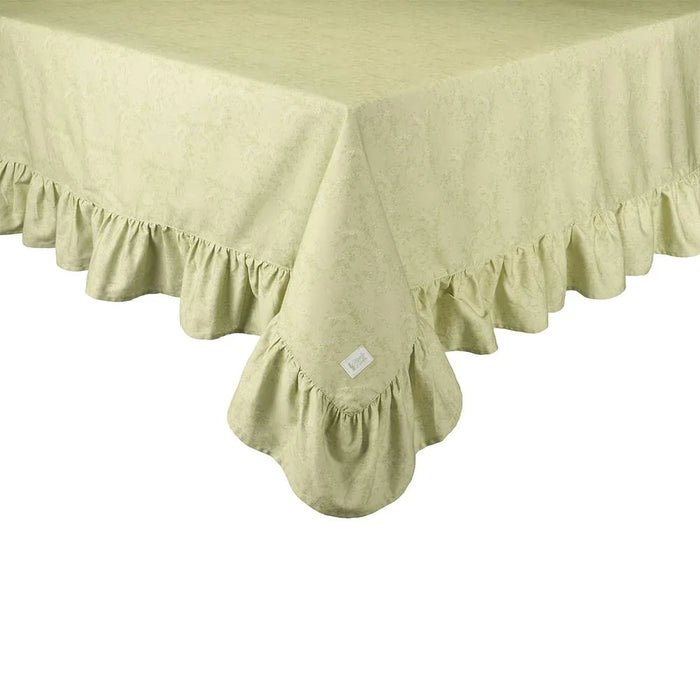 Flower Garden Sage Green Ruffle Tablecloth 190×250 cm Cloth Clouds