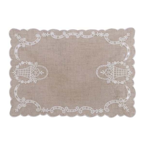 Centro Ricamato Dentelle 38x50 cm BLANC Mariclò