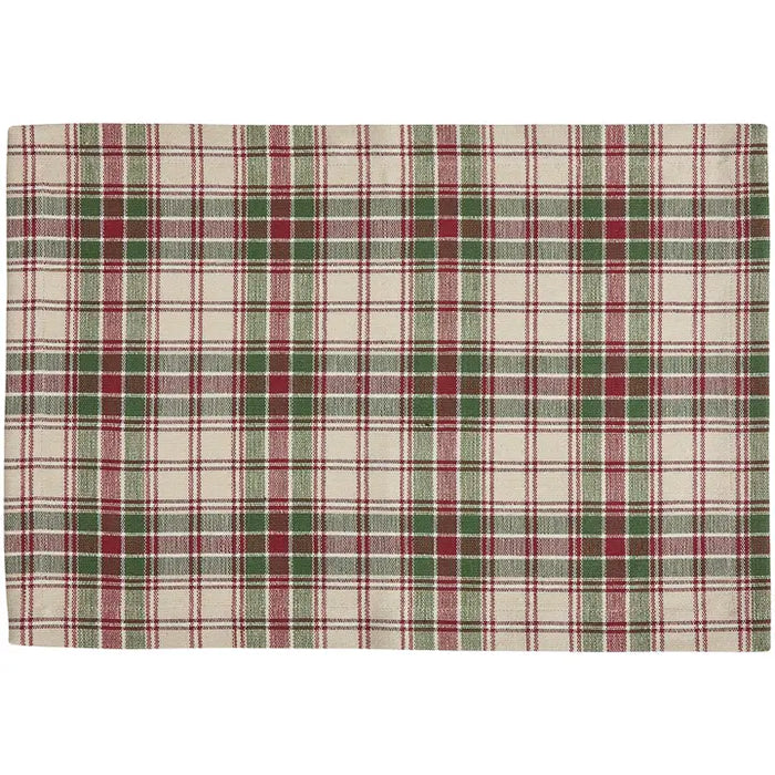 Set de table de Noël à motif tartan