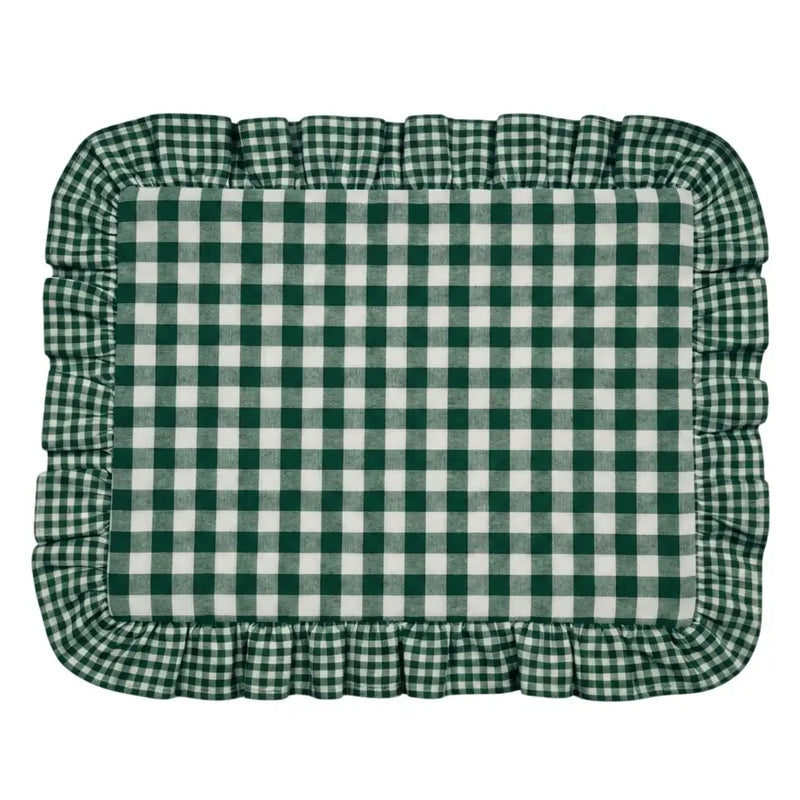 Tovaglietta Americana Vichy Verde con Balza