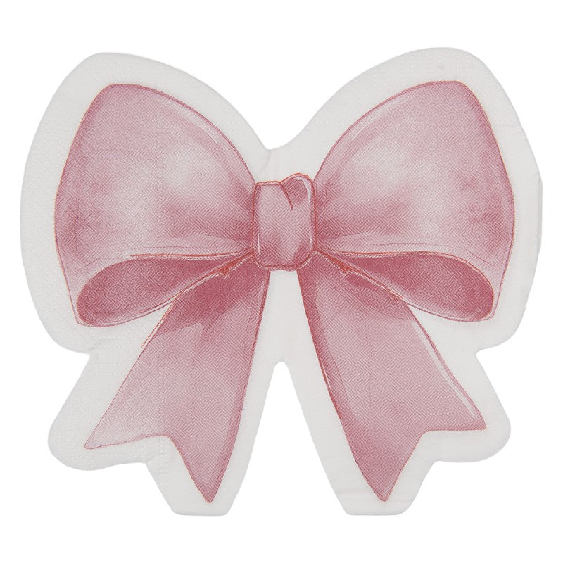 Tovaglioli di Carta a Forma di Fiocco Rosa 33x33 cm | Set da 20 | Clayre & Eef