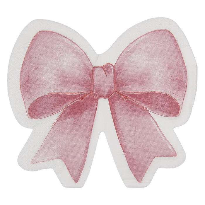 Tovaglioli di Carta a Forma di Fiocco Rosa 33x33 cm | Set da 20 | Clayre & Eef
