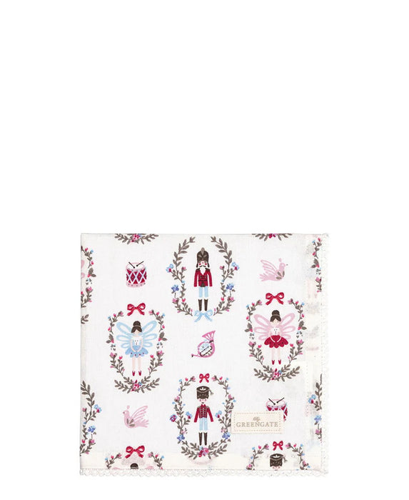 Serviette avec dentelle Cindarella blanche - Greengate