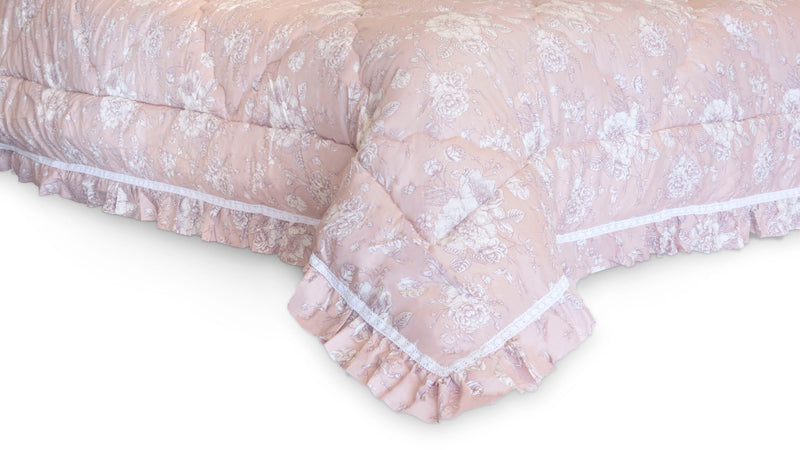 Trapunta Matrimoniale Jouy Rosa 260x260 cm –