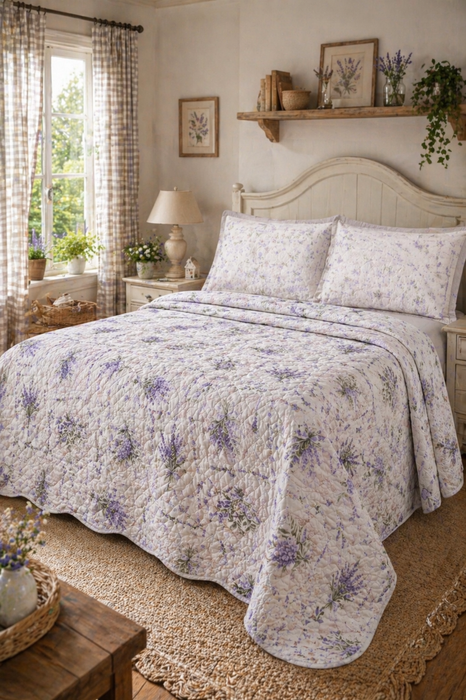 Trapuntina Matrimoniale 250x250 Lavanda in Microfibra Termosaldata