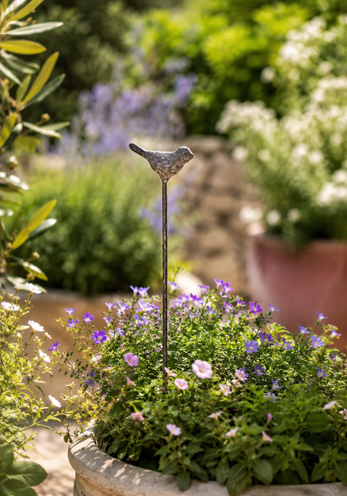 Uccellino Decorativo in Metallo da Giardino 5x27 cm