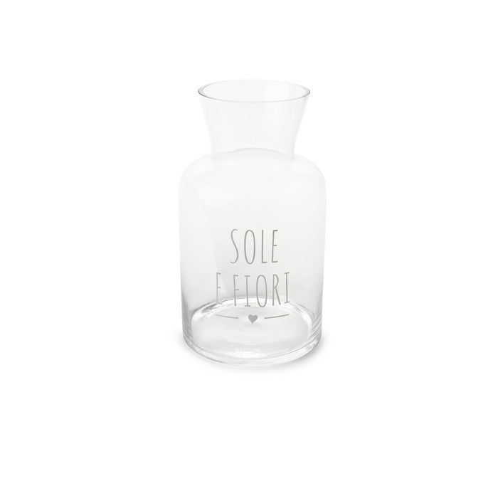 Vaso in vetro “Sole e Fiori” 15x26,5 cm Nuvole di Stoffa