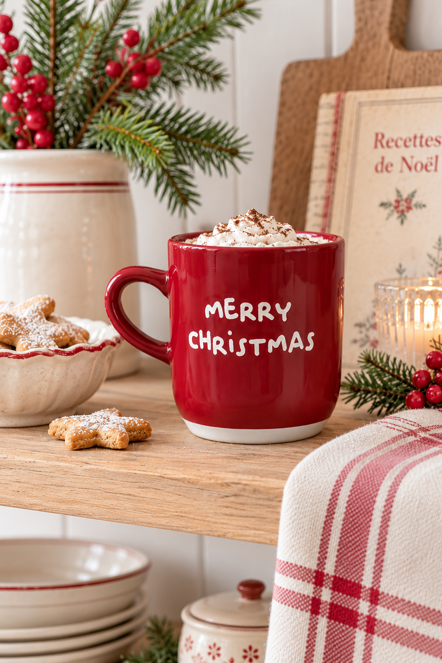 Tazza Natalizia Rossa Merry Christmas 300 ml - Apotek