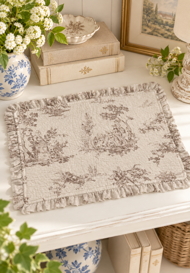 Tovaglietta Toile de Jouy con Galetta 35×50 Blanc Mariclo