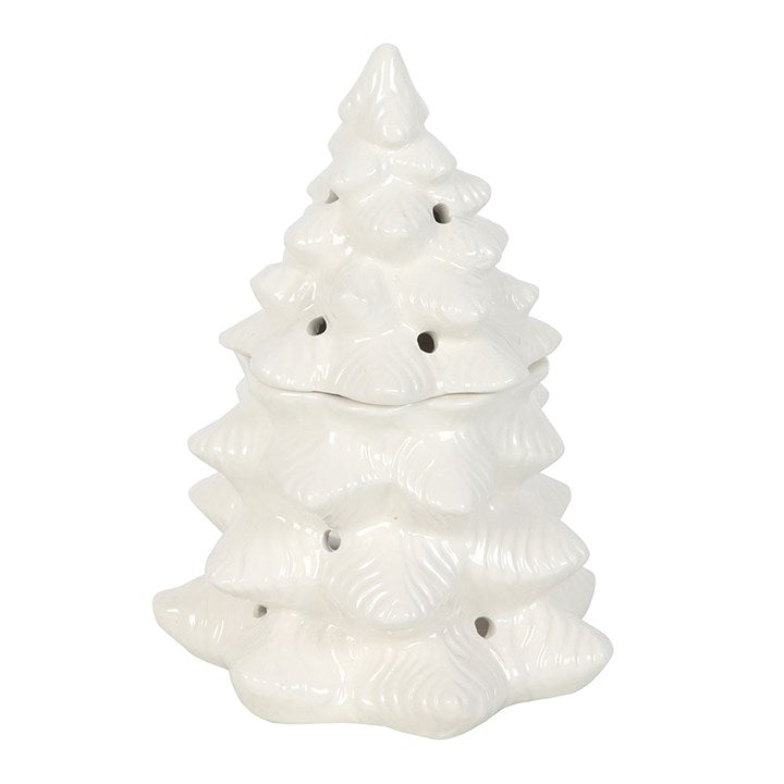 Bruciatore per oli e cere Albero di Natale Bianco H 18 cm