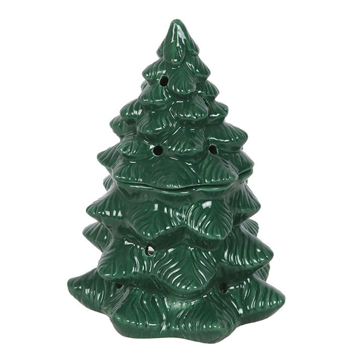 Bruciatore per Oli e Cere Albero di Natale Verde H 18 cm