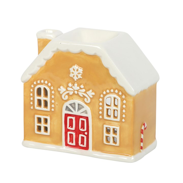 Bruciatore per oli e cere Casetta Pan di Zenzero Candy Cane H 11 cm