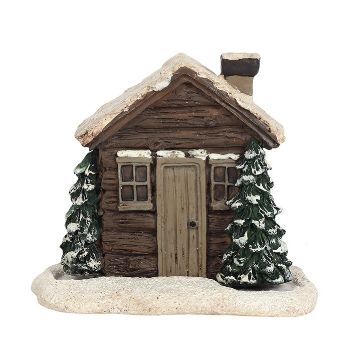 Bruciatore per Coni di Incenso Casetta Log Cabin H 10 cm
