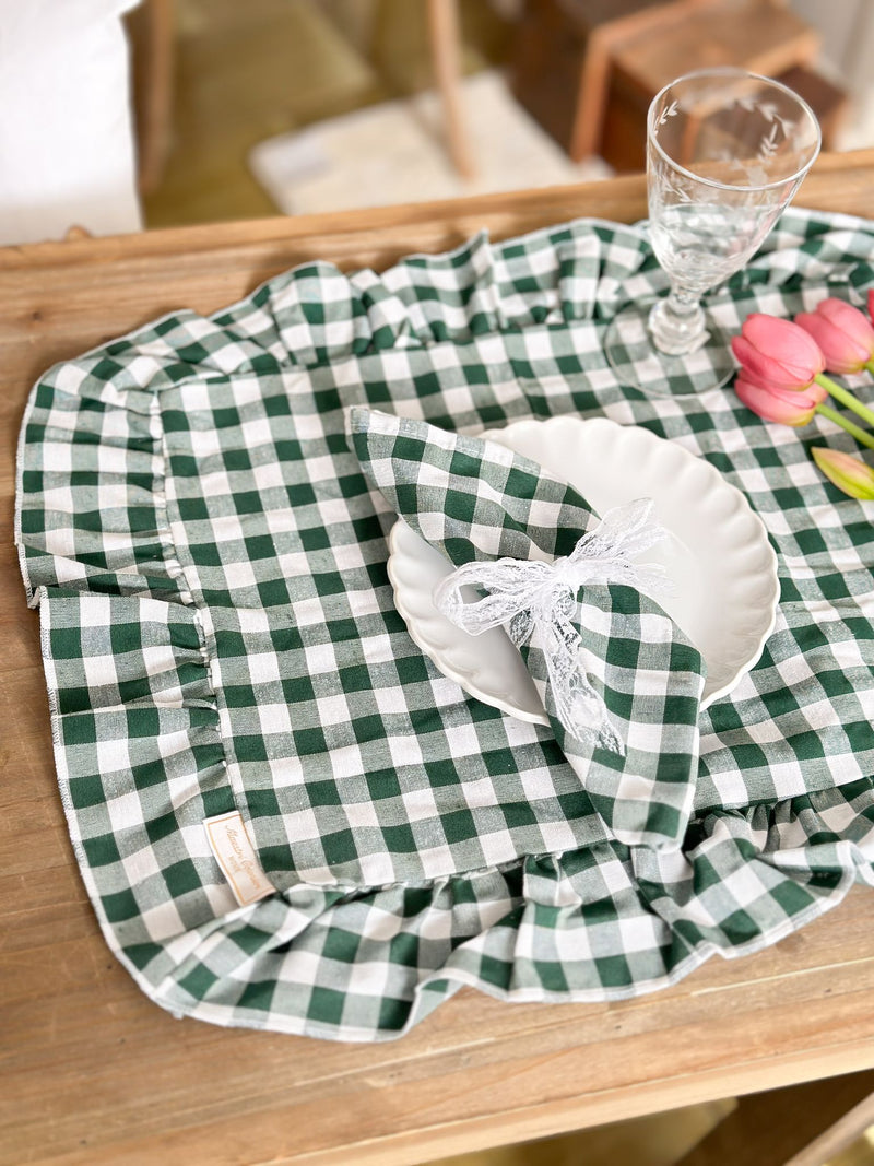 Tovaglietta americana balze con tovagliolo in cotone - Arredo Casa da Sogno