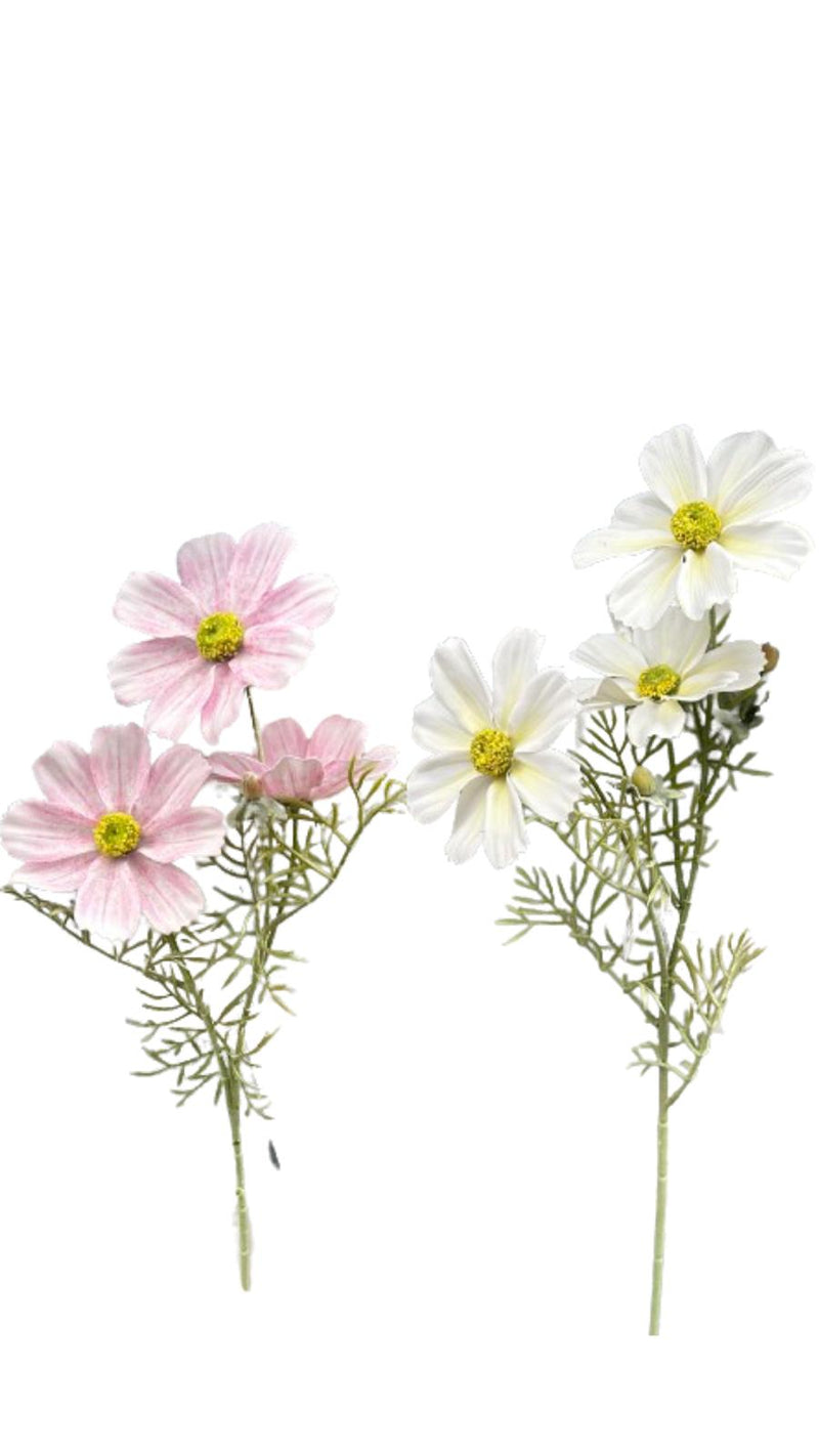 Margherita cosmos grande a 3 fiori con foglie - Arredo Casa da Sogno